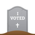 Gravestone with I VOTED headline. Royalty Free Stock Photo