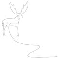 Deer animal line draw vector Royalty Free Stock Photo