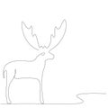 Deer animal line draw vector Royalty Free Stock Photo