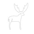 Deer animal line draw vector Royalty Free Stock Photo