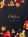 Christmas and New Year background, greeting card, Sale poster, holiday cover, web banner. Xmas modern design Royalty Free Stock Photo