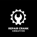 Repair crank creative sport bike motor cycle with chain icon Royalty Free Stock Photo