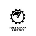 Fast crank creative sport bike motor cycle with speed indicator vector logo Royalty Free Stock Photo