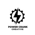 Power crank creative sport bike motor cycle with bolt icon Royalty Free Stock Photo