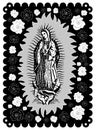 Virgin of Guadalupe poster style vector illustration. Royalty Free Stock Photo