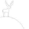 Deer animal line draw vector Royalty Free Stock Photo