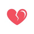 Red broken heart with highlight logo icon design Royalty Free Stock Photo