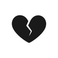 Broken heart silhouette logo icon design. Simple flat minimal vector illustration Royalty Free Stock Photo