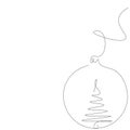Christmas tree silhouette drawing on white Royalty Free Stock Photo