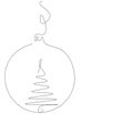 Christmas tree silhouette drawing on white Royalty Free Stock Photo