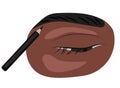 Drawing a brow, eyebrow pencil