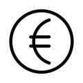 Euro vector icon in flat design