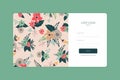 Landing page sign up or sign in form template design. Flat vector