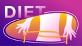 Diet banner in abstract purple decoration