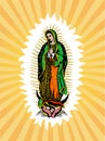 Virgin of Guadalupe, Mexican Virgen de Guadalupe vector composition. Royalty Free Stock Photo