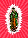 Virgin of Guadalupe, Mexican Virgen de Guadalupe vector composition. Royalty Free Stock Photo