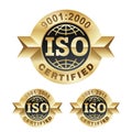 ISO 9001 year 2000, 2008 and 2015 gold stamps