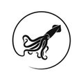 Squid logo. Isolated squid on white background