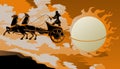 Greek mythology apollo with chariot and the sun Royalty Free Stock Photo