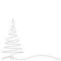Christmas tree silhouette drawing on white Royalty Free Stock Photo