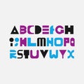 Vector geometric alphabet in modern style.