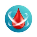 Blood coagulation 3D icon - blood changes Royalty Free Stock Photo