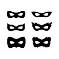 Festive carnival masks silhouette set vector illustration