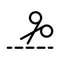 Scissors icon for cut marks on white background