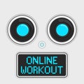 Robot alert for online workout.