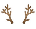 Deer antlers - vector color template with editable outline. Deer antlers for a hoop or festive mask. Royalty Free Stock Photo