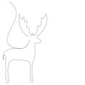 Deer animal line draw vector Royalty Free Stock Photo