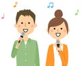 Young couple singing