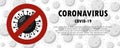 Caution coronavirus - red prohibit sign. Stop epidemic. Banner. Flat Vector