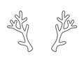 Deer antlers - vector linear illustration - template for logo or pictogram. Reindeer antlers for a Christmas costume, hoop or holi