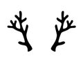 Deer antlers - vector black silhouette - template for logo or pictogram. Reindeer antlers for a Christmas costume, hoop or holiday Royalty Free Stock Photo