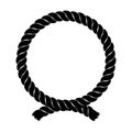 Rope circle frame retro icon. Black symbol vector illustration isolated on white background. Royalty Free Stock Photo