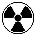 Radioactive hazard sign. Black isolated icon vector illustration. Royalty Free Stock Photo