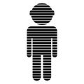 Vector illustration isolated icons man of black color with stripes on a white background. Royalty Free Stock Photo