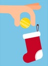 Illustration of giving gifts on Christmas Day. Royalty Free Stock Photo