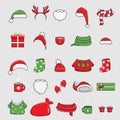 Set illustration bright new year object set christmas