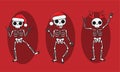 Illustration bright new year skeleton