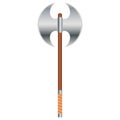 Medieval double bit axe battle axe, vector illustration Royalty Free Stock Photo