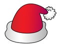 Santa Claus cap - vector full color illustration. Christmas or New Year`s artebut - a red hat with a pompom. Royalty Free Stock Photo