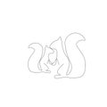 Squirrel forest animal line drawing Royalty Free Stock Photo