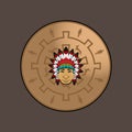 Apache Warrior with shield logo vector. Royalty Free Stock Photo