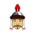 Mongolian warrior head logo vector Royalty Free Stock Photo