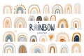 Childish rainbow collection with different elements