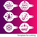 Collection of Christmas coffee stencils. French text