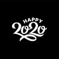 Black 2020 happy new year letter logo icon design vector