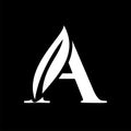 Letter A leaf black logo